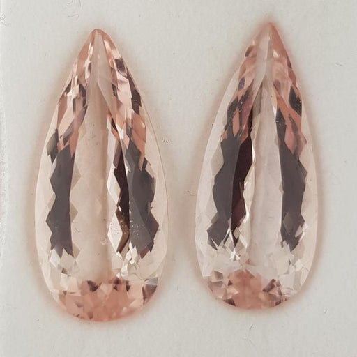 19.71ct Pair of Pear Shape Morganites 25x11mm - Dynagem 