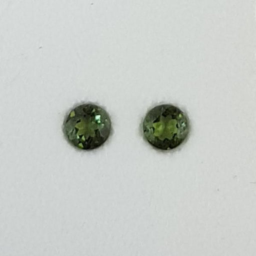 0.59ct Pair of Round Faceted Tourmalines 4.1mm - Dynagem 