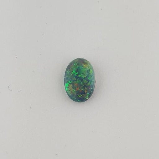 1.23ct Round Cabochon Semi-Black Opal 9.8x6.9mm - Dynagem 