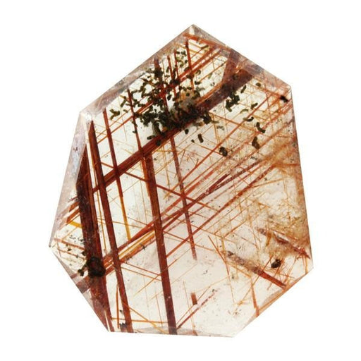 34.22ct Fancy Heptagon Cut Red Rutilated Quartz 37x31mm - Dynagem 