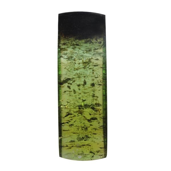 15.74ct Cabochon Barrel Cut Bi-Colour Green Tourmaline 32x11mm - Dynagem 