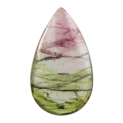 13.79ct Cabochon Pear Shape Watermelon Tourmaline 26x15mm - Dynagem 
