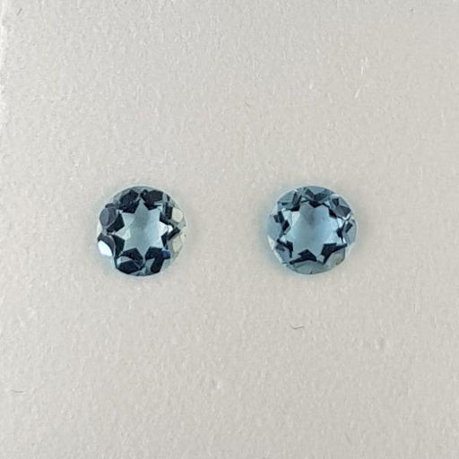 0.54ct Pair of Round Faceted Aquamarines 4.5mm - Dynagem 