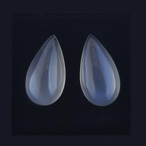 16.58ct Pair of Pear Shape Cabochon Moonstone 19x10mm - Dynagem 