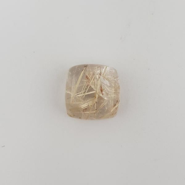 12.86ct Cushion Shape Cabochon Rutilated Quartz 13.3x13.5mm - Dynagem 