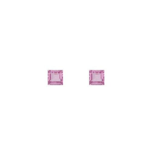 1.00ct Pair of Square Cut Pink Sapphires 4mm - Dynagem 