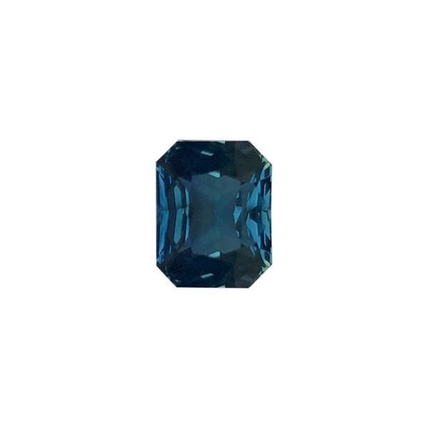 4.57ct Blue-Green Colour Octagon Cut Sapphire Certified Unheated 9.9x7.8mm - Dynagem 