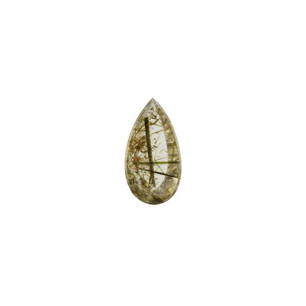 40.15ct Pear Shape Quartz With Epidote Inclusions 36.3x19.4mm - Dynagem 