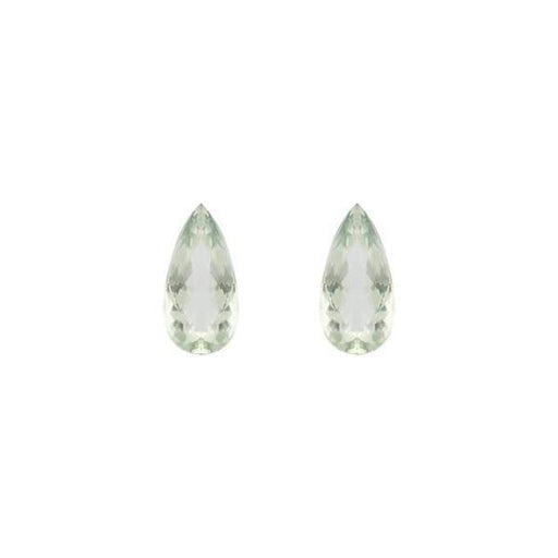 17.88ct Pair Of Checkerboard Cut Pear Shape Green Quartz 20x10mm - Dynagem 
