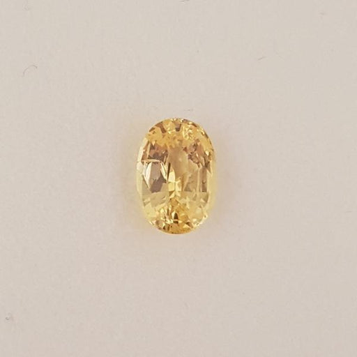 1.76ct Oval Faceted Yellow Sapphire Certified Unheated 8.3x5.7mm - Dynagem 