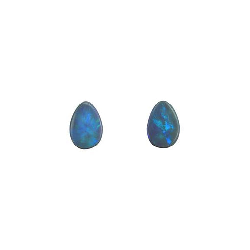 7.7ct Pair of Pear Shape Cabochon Black Opals 14.2x10mm - Dynagem 