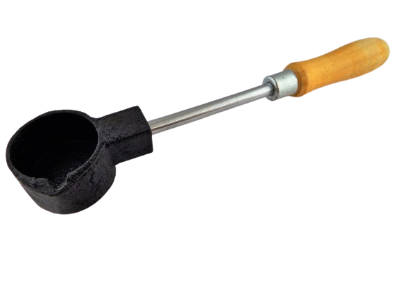 Crucible with Wooden Handle