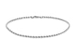 9ct White Gold 30 Hollow Diamond Cut Rope Anklet 25.5m/10"9