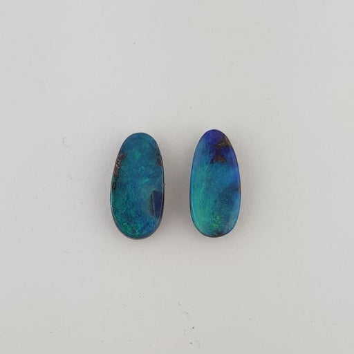 5.06ct Freeform Drop Shape Boulder Opal Pair 13x6mm - Dynagem 