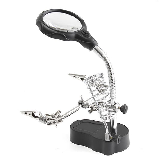 Soldering Stand With LED Light Magnifier - Dynagem 