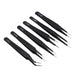 6pcs/Stainless Steel Anti-Static Tweezers - Dynagem 
