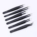 6pcs/Stainless Steel Anti-Static Tweezers - Dynagem 