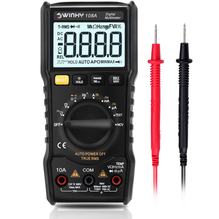 WINHY 108A Full Protection Digital Multimeter Mini Multifunctional Handheld Meter Tools of Electrical Instruments and Apparatus