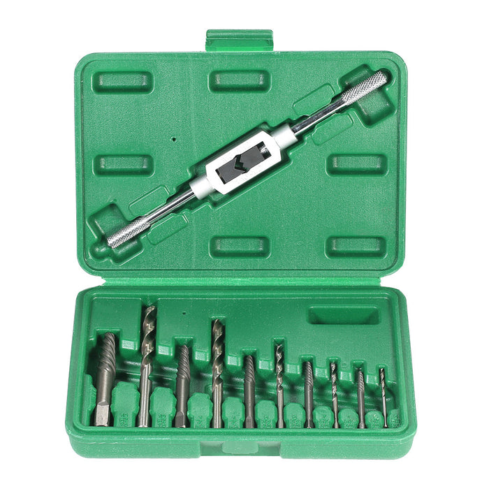 11pcs Thread Metric Machine Hand Screw Adjustable Plug Taps Set with Tap Wrench 1/16''-1/2''
