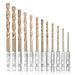 13 PCS Hex Shank Precision HSS Twist Drill Bit Set Titanium Coated High Speed Steel Drill Set for Metal Wood Plastic Aluminum Copper Steel - Dynagem 