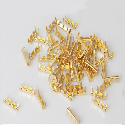 100pcs Gold U-shaped Brass Buckle Terminal Docking Connector Line Pressing Button - Dynagem 