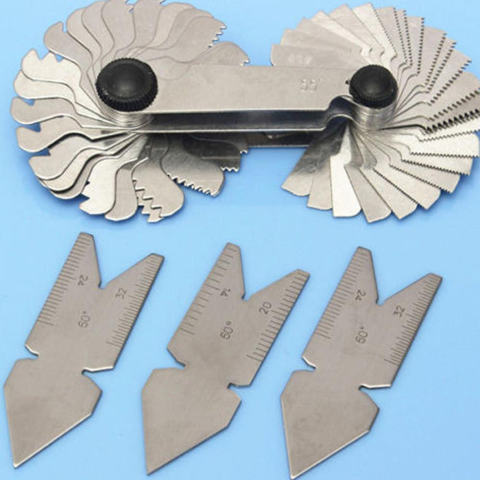 4pcs Screw Thread Pitch Cutting Gauge Tool Set Centre Gage 55 and 60 Degree Inch and Metric Measuring Gauging Lathe Tools - Dynagem 