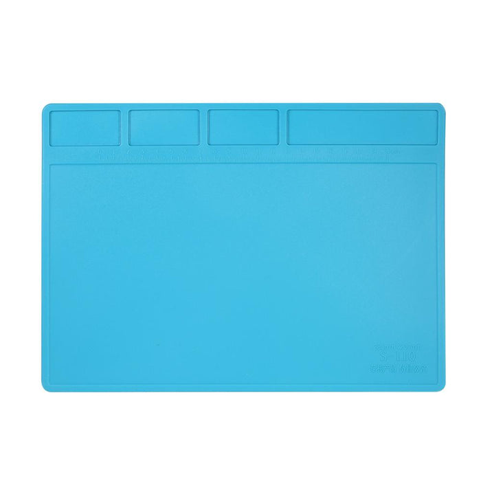 280*200mm Heat Insulation Silicone Pad for BGA Soldering Repair Solder Station Mat High Temperature Maintenance Platform with Ruler and Screw Notches - Dynagem 