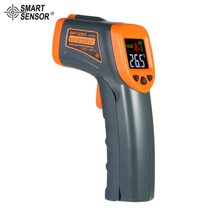 SMART SENSOR -50~380°C 12:1 Mini Handheld LCD Digital Non-contact IR Infrared Thermometer Temperature Tester Pyrometer with Centigrade Fahrenheit