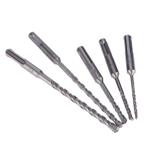 5pcs/set 2 Pits 2 Slots SDS Shank Electric Hammer Drill Bit Set SDS PLUS Rotary Hammer Impact Drill Bit Concrete Masonry Drill 4mm 5mm 6mm 6mm 8mm - Dynagem 