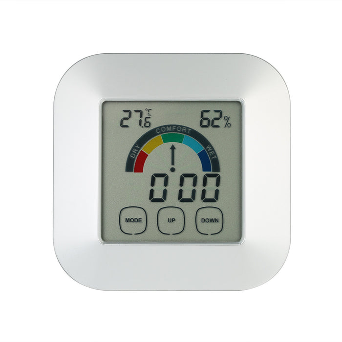 Indoor Comfort Indication Thermometer Hygrometer Smart Digital Touchscreen Colorful Screen Backlight Clock