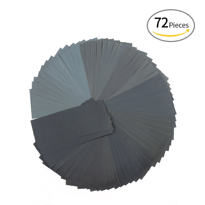 LANHU 400 to 3000 Assorted Grit Dry/Wet Sandpaper for Wood Furniture Finishing Metal Sanding and Automotive Polishing 9*3.6 Inch 72-Sheet