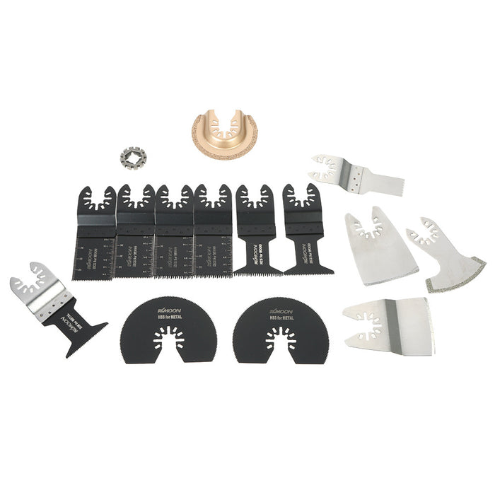 KKmoon 15pcs Mix Oscillating Blade Kit Multi Tool Saw Blades for Dremel Fein Multimaster Makita Bosch Rockwell Sonicrafter Worx Multitool Accessory