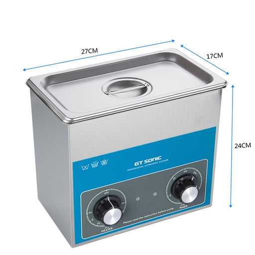 GTSONIC VGT-1730QT 3L 100W Ultrasonic Cleaner Stainless Steel SUS304 Jewellery Glasses Metal Ultrasonic Cleaning Machine US PLUG - Dynagem 