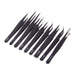 9pcs  Anti-static Stainless Steel Tweezers - Dynagem 