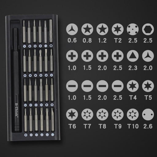Precision Aluminium Alloy Screwdriver with 24 Steel Bits - Dynagem 