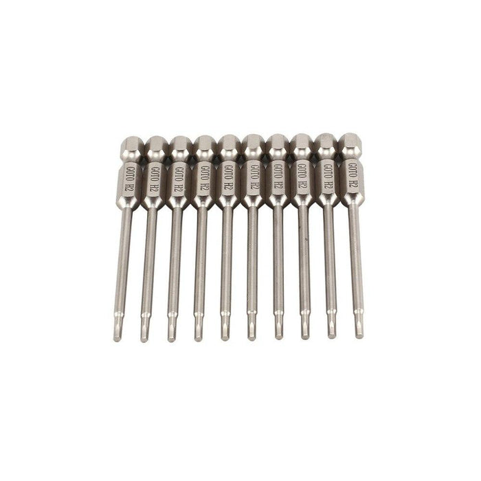 10 Pcs SH1/4, 75mm Long S2 Magnetic Hex Head Screwdriver Bits - Dynagem 